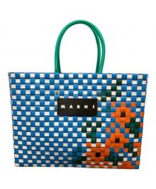 MARNI（マルニ）の古着「フラワーバスケットバッグ」｜ブルー×オレンジ