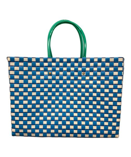 MARNI（マルニ）MARNI (マルニ) フラワーバスケットバッグ ブルー×オレンジの古着・服飾アイテム