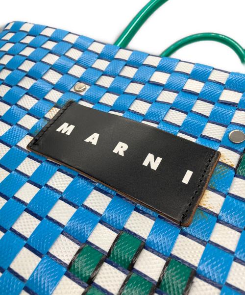 MARNI（マルニ）MARNI (マルニ) フラワーバスケットバッグ ブルー×オレンジの古着・服飾アイテム
