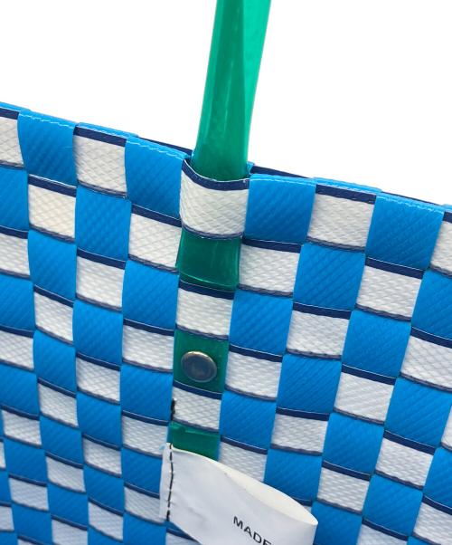 MARNI（マルニ）MARNI (マルニ) フラワーバスケットバッグ ブルー×オレンジの古着・服飾アイテム