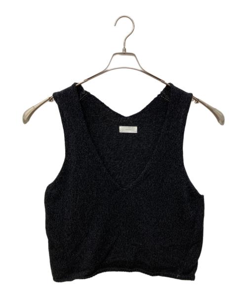 KAGURE（カグレ）kagure (カグレ) テープヤーンニットベスト ブラック サイズ:FREEの古着・服飾アイテム