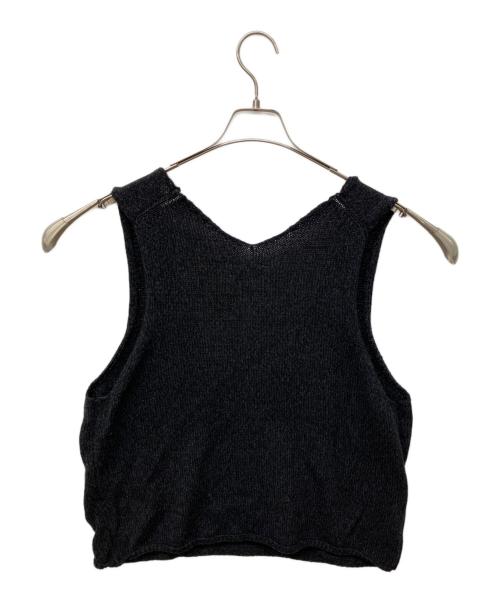 KAGURE（カグレ）kagure (カグレ) テープヤーンニットベスト ブラック サイズ:FREEの古着・服飾アイテム