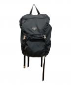 PRADAプラダ）の古着「Re-Nylon xサフィアーノレザー バックパック　ナイロンリュック　バックパック」｜ブラック