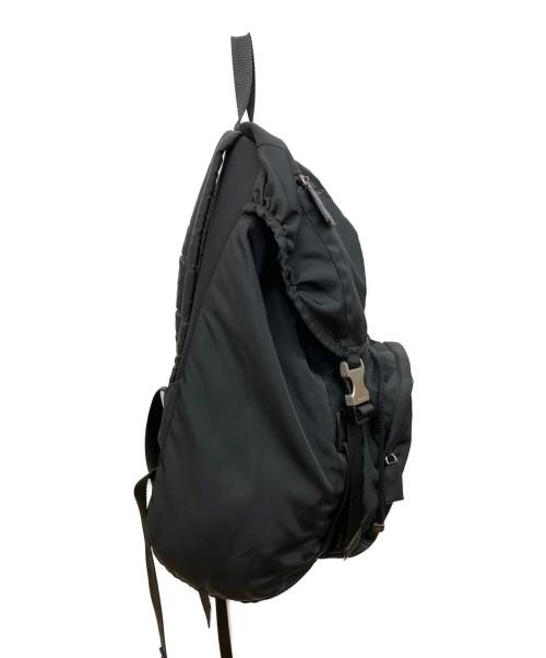 PRADA（プラダ）PRADA (プラダ) Re-Nylon xサフィアーノレザー バックパック　ナイロンリュック　バックパック ブラックの古着・服飾アイテム