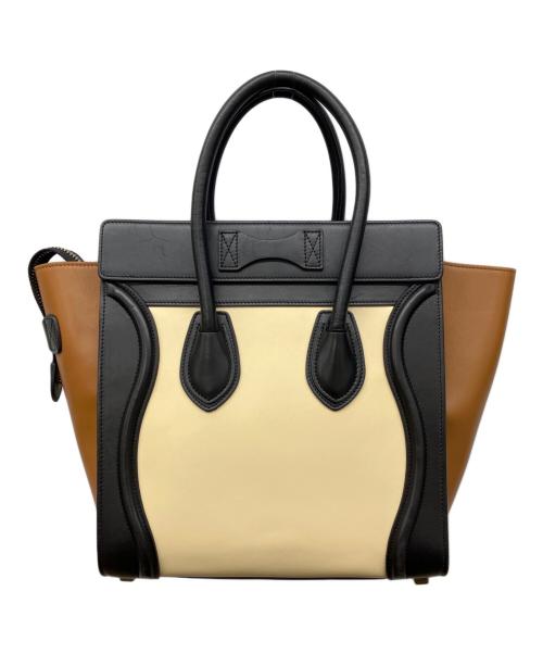 CELINE（セリーヌ）CELINE (セリーヌ) ラゲージマイクロショッパー ベージュ×ブラックの古着・服飾アイテム