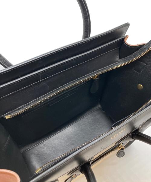 CELINE（セリーヌ）CELINE (セリーヌ) ラゲージマイクロショッパー ベージュ×ブラックの古着・服飾アイテム