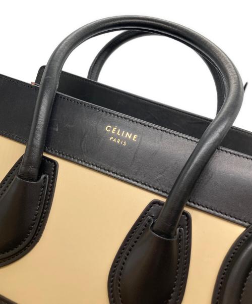 CELINE（セリーヌ）CELINE (セリーヌ) ラゲージマイクロショッパー ベージュ×ブラックの古着・服飾アイテム