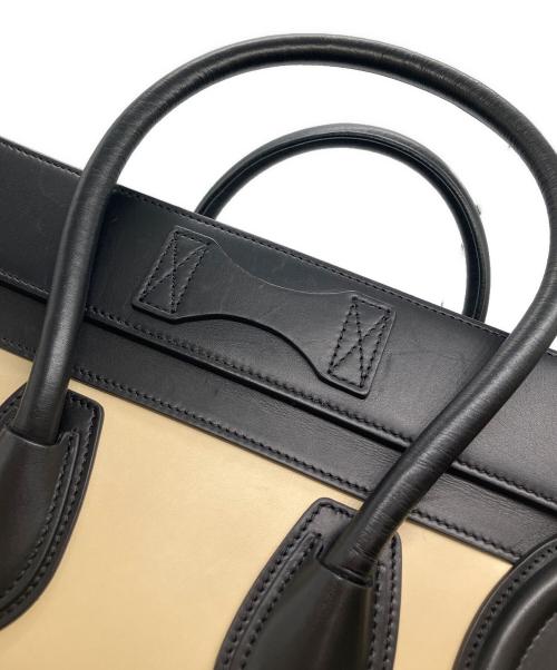 CELINE（セリーヌ）CELINE (セリーヌ) ラゲージマイクロショッパー ベージュ×ブラックの古着・服飾アイテム