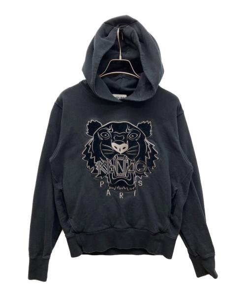 KENZO（ケンゾー）KENZO (ケンゾー) タイガー刺繍プルオーバーフーディー ブラック サイズ:Ｓの古着・服飾アイテム