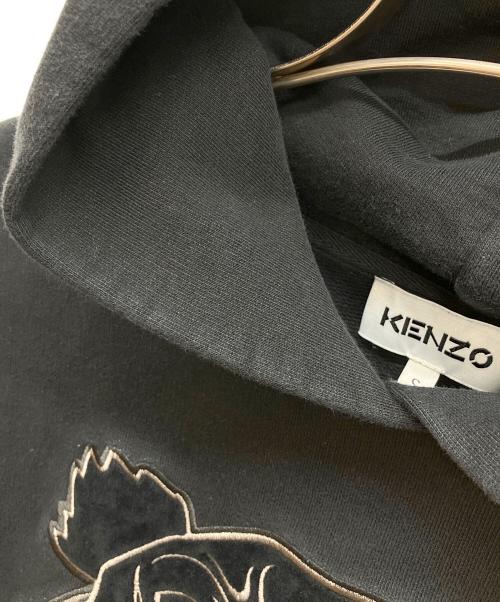 KENZO（ケンゾー）KENZO (ケンゾー) タイガー刺繍プルオーバーフーディー ブラック サイズ:Ｓの古着・服飾アイテム