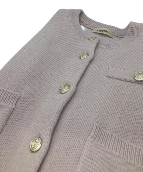 COCODEAL（ココディール）COCODEAL (ココディール) ラクーン混ダブルフェイスニットカーディガン ピンク サイズ:2の古着・服飾アイテム