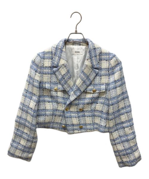 Snidel（スナイデル）Snidel (スナイデル) バリエツイードジャケット スカイブルー サイズ:1 未使用品の古着・服飾アイテム
