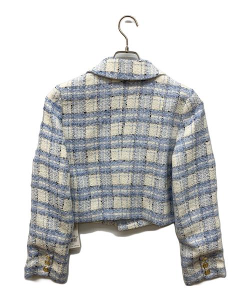 Snidel（スナイデル）Snidel (スナイデル) バリエツイードジャケット スカイブルー サイズ:1 未使用品の古着・服飾アイテム