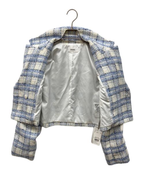 Snidel（スナイデル）Snidel (スナイデル) バリエツイードジャケット スカイブルー サイズ:1 未使用品の古着・服飾アイテム