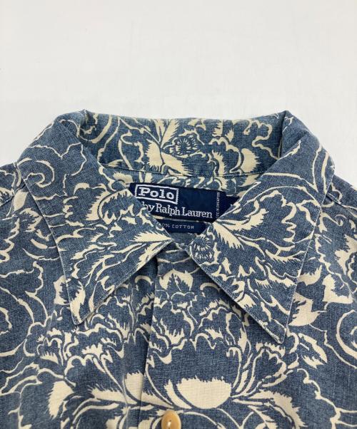 POLO RALPH LAUREN（ポロ・ラルフローレン）POLO RALPH LAUREN (ポロ・ラルフローレン) オープンカラーアロハシャツ ネイビー サイズ:Mの古着・服飾アイテム