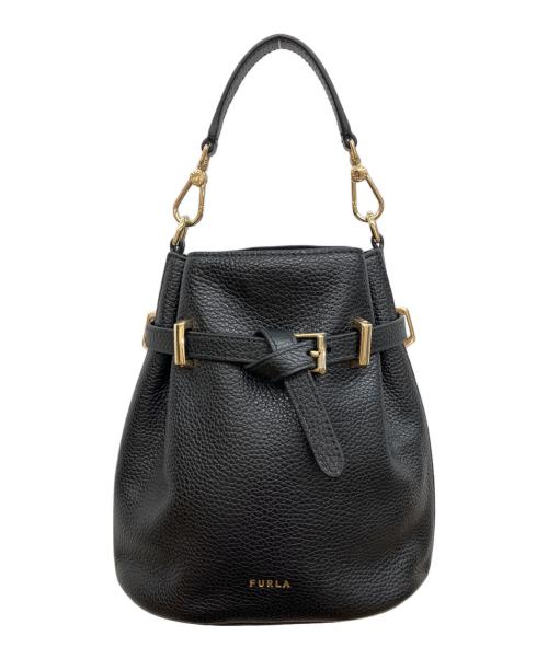 FURLA（フルラ）FURLA (フルラ) Auraミニバケット2wayクロスボディバッグ ブラックの古着・服飾アイテム
