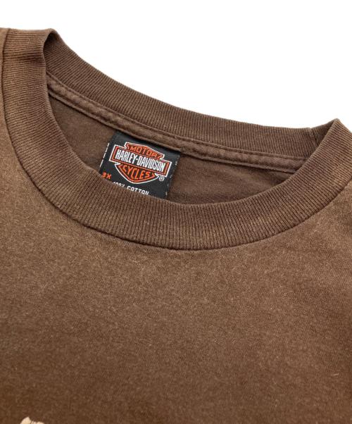 HARLEY-DAVIDSON（ハーレーダビッドソン）HARLEY-DAVIDSON (ハーレーダビッドソン) プリントTシャツ ブラウン サイズ:3Xの古着・服飾アイテム
