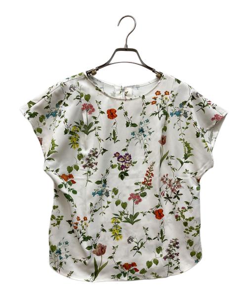 UNTITLED（アンタイトル）UNTITLED (アンタイトル) ボタニカルプリントブラウス ホワイトの古着・服飾アイテム