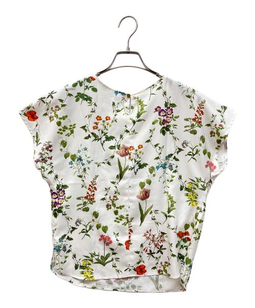 UNTITLED（アンタイトル）UNTITLED (アンタイトル) ボタニカルプリントブラウス ホワイトの古着・服飾アイテム