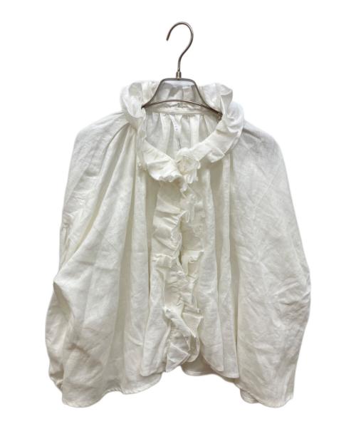 TUTIE.（ツチエ）TUTIE. (ツチエ) リネンエアーウォッシュフリルブラウス ホワイト サイズ:FREEの古着・服飾アイテム