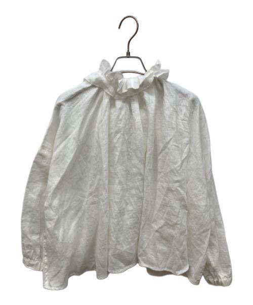 TUTIE.（ツチエ）TUTIE. (ツチエ) リネンエアーウォッシュフリルブラウス ホワイト サイズ:FREEの古着・服飾アイテム