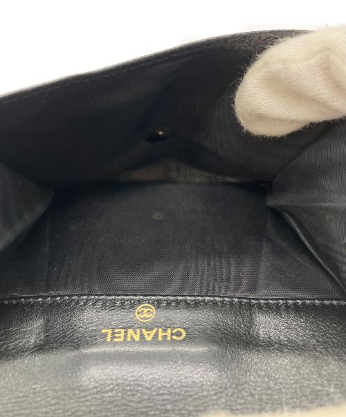 CHANEL（シャネル）CHANEL (シャネル) ココマークWホック財布　キャビアスキン　3つ折り財布 ブラックの古着・服飾アイテム