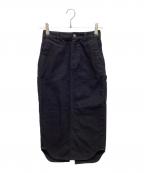 CarHarttカーハート）の古着「WARDROBE W PIERCE MIDI SKIRT　ひざ丈スカート」｜ブラック