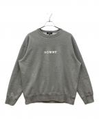 COMME des GARCONS HOMMEコムデギャルソン オム）の古着「綿裏毛 製品プリントスウェット」｜グレー