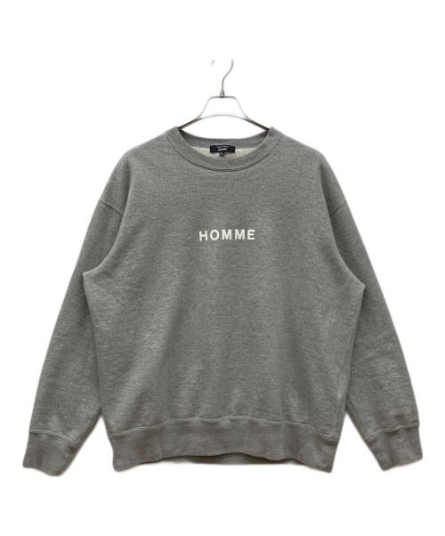 COMME des GARCONS HOMME（コムデギャルソン オム）COMME des GARCONS HOMME (コムデギャルソン オム) 綿裏毛 製品プリントスウェット グレー サイズ:XLの古着・服飾アイテム