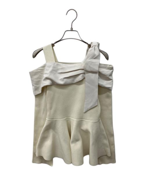 Rirandture（リランドチュール）Rirandture (リランドチュール) オフショルリボンドッキングニット ベージュ サイズ:1の古着・服飾アイテム