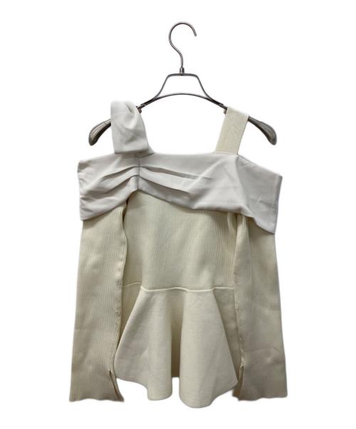 Rirandture（リランドチュール）Rirandture (リランドチュール) オフショルリボンドッキングニット ベージュ サイズ:1の古着・服飾アイテム