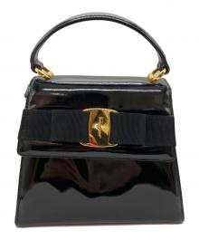 Salvatore Ferragamo（サルヴァトーレ フェラガモ）の古着「2WAYショルダーエナメルバッグ」｜ブラック