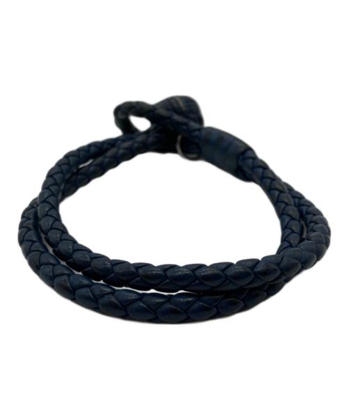 BOTTEGA VENETA（ボッテガベネタ）BOTTEGA VENETA (ボッテガベネタ) イントレチャートブレスレット ネイビーの古着・服飾アイテム