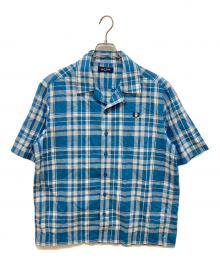 FRED PERRY（フレッドペリー）の古着「チェックオープンカラーシャツ」｜ブルー