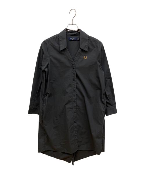 FRED PERRY（フレッドペリー）FRED PERRY (フレッドペリー) Fishtail Hem Shirt Dress ブラック サイズ:36の古着・服飾アイテム