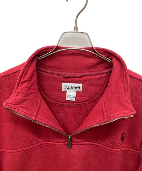 CarHartt（カーハート）CarHartt (カーハート) ハーフジップスウェット レッド サイズ:Lの古着・服飾アイテム