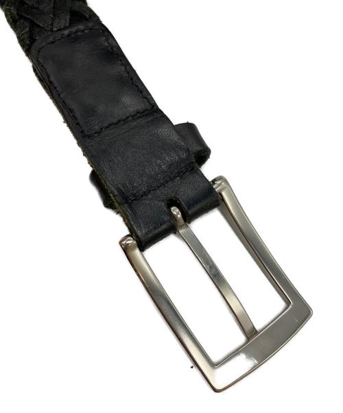 BLACK LABEL CRESTBRIDGE（ブラックレーベル クレストブリッジ）BLACK LABEL CRESTBRIDGE (ブラックレーベル クレストブリッジ) レザーメッシュベルト ブラックの古着・服飾アイテム