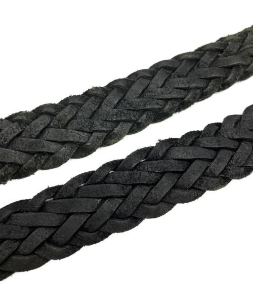 BLACK LABEL CRESTBRIDGE（ブラックレーベル クレストブリッジ）BLACK LABEL CRESTBRIDGE (ブラックレーベル クレストブリッジ) レザーメッシュベルト ブラックの古着・服飾アイテム