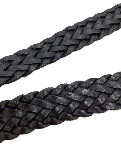 BLACK LABEL CRESTBRIDGE（ブラックレーベル クレストブリッジ）BLACK LABEL CRESTBRIDGE (ブラックレーベル クレストブリッジ) レザーメッシュベルト ブラックの古着・服飾アイテム