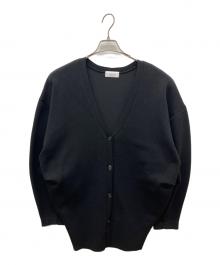 emmi atelier（エミアトリエ）の古着「ダブルフェイスニットカーディガン」｜ブラック