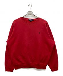 POLO RALPH LAUREN（ポロ・ラルフローレン）の古着「クルーネックスウェット」｜レッド