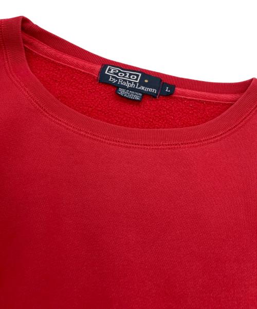 POLO RALPH LAUREN（ポロ・ラルフローレン）POLO RALPH LAUREN (ポロ・ラルフローレン) クルーネックスウェット レッド サイズ:Ｌの古着・服飾アイテム
