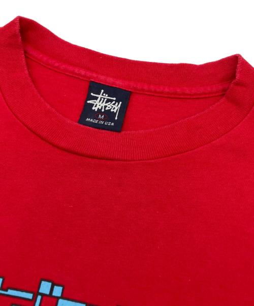 stussy（ステューシー）stussy (ステューシー) プリントTシャツ レッド サイズ:Mの古着・服飾アイテム