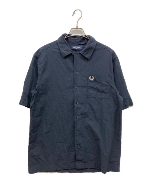 FRED PERRY（フレッドペリー）FRED PERRY (フレッドペリー) ライトウェイト テクスチャー リビア カラーシャツ ブラック サイズ:Mの古着・服飾アイテム