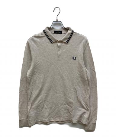 FRED PERRY フレッドペリー ポロシャツ 長袖 刺繍ロゴ ベージュ L 中古・古着通販】FRED PERRY (フレッドペリー) 長袖ポロシャツ