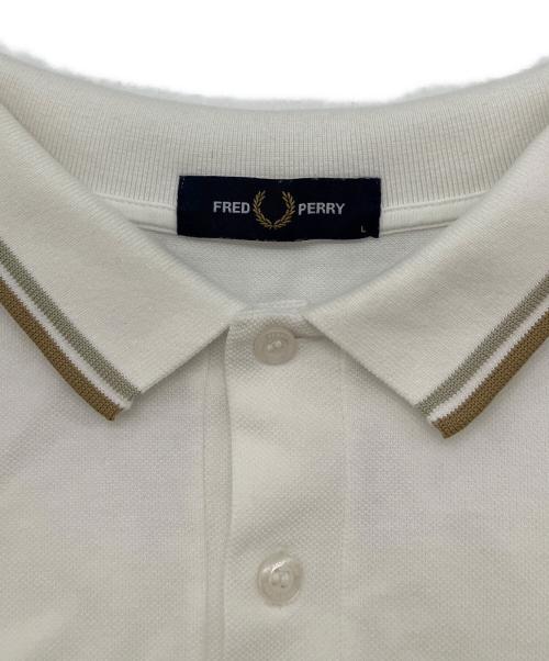 FRED PERRY（フレッドペリー）FRED PERRY (フレッドペリー) 長袖ポロシャツ ホワイト サイズ:Lの古着・服飾アイテム