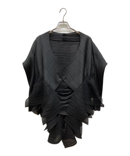 PLEATS PLEASE（プリーツプリーズ）PLEATS PLEASE (プリーツプリーズ) 変形プリーツジャケット ブラック サイズ:FREEの古着・服飾アイテム