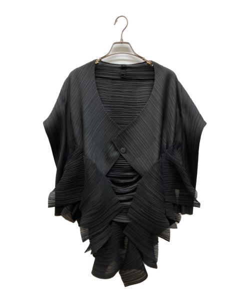 PLEATS PLEASE（プリーツプリーズ）PLEATS PLEASE (プリーツプリーズ) 変形プリーツジャケット ブラック サイズ:FREEの古着・服飾アイテム