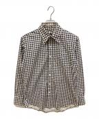 BURBERRY BLACK LABELバーバリーブラックレーベル）の古着「総柄シャツ ロングスリーブシャツ」｜ホワイト×ブラック