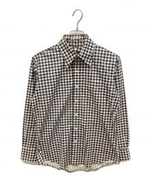 BURBERRY BLACK LABEL（バーバリーブラックレーベル）の古着「総柄シャツ ロングスリーブシャツ」｜ホワイト×ブラック